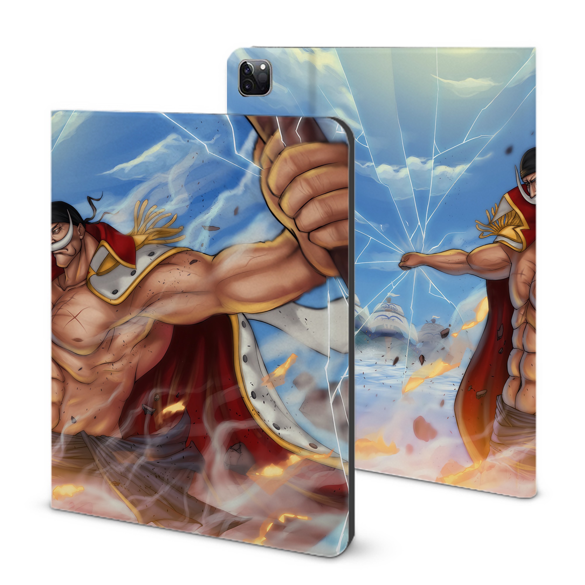（画像用） ワンピース ONE PIECE IPad ケース ブック型 PUレザー TPU 耐衝撃 軽量 薄型 ペン収納なし 全面保護 IPad 各モデル対応